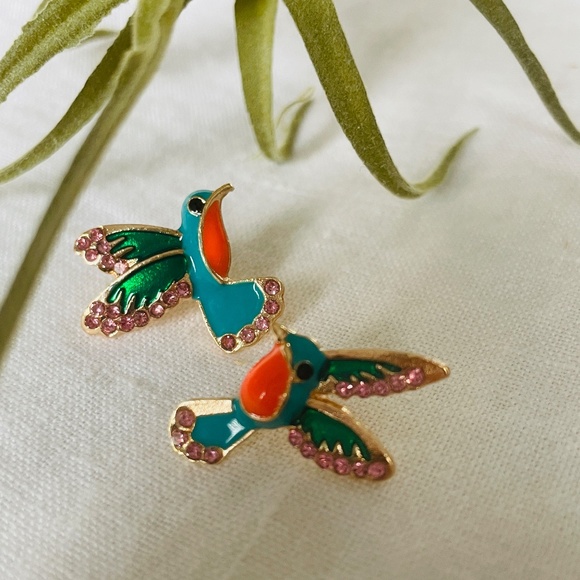 🌟Buy 2 Pairs, Get One Free, NWT Hummingbird Stud Earrings, Hummers - Picture 6 of 6